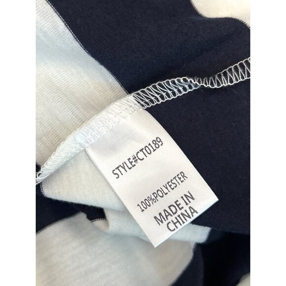 NWT Cezele Navy Blue White Striped Racer Back Cami Large Resortwear Nautical - Picture 4 of 4